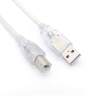 USB 2.0 AM vers BM avec câble d'impression à anneau magnétique Turbine Blanc