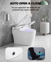 Toilettes intelligentes à chasse d'eau à capteur automatique Commode bidet de WC intelligente une pièce avec télécommande à bol allongé pour un fonctionnement automatique