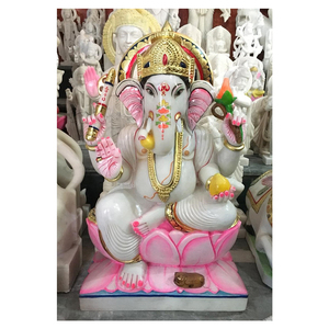 White Makrana Stone Ganpati God Moorti - Product Image 1