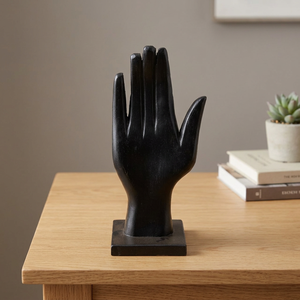 Sculpture artisanale en bois noir mat à motif animalier, pièce d'accentuation décorative pour la maison, style moderne du milieu du siècle |   Vente en gros OEM - Product Image 3