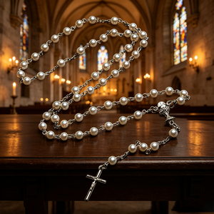 Accessoires de luxe élégants et magnifiques en acrylique coloré avec Saint Benoît pour la création de grands chapelets religieux catholiques - Product Image 5