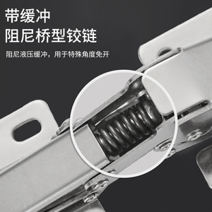 Silent Frog Hinges for Wardrobe Cabinet <b>Doors</b> Stainless Steel Flat <b>Spring</b>-Loaded Hinges with Hydraulic Damping Slotless Design - Product Image 3