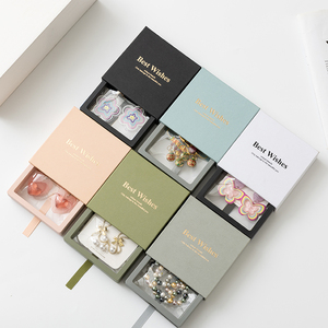 Scatola portagioie con finestra trasparente e cassetto scorrevole, scatola trasparente per esposizione di anelli, collane e <span class=keywords><strong>orecchini</strong></span>, scatola regalo per gioielli con logo personalizzato - Product Image 4