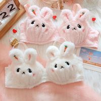 Ensemble de lingerie lapin, soutien-gorge en peluche mignon, soutien-gorge sans fil en peluche de grande taille avec strass, soutien-gorge en tissu peluche, vente en gros