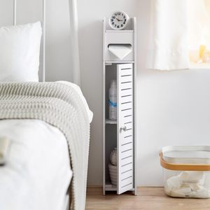 Stockage d'écart <span class=keywords><strong>de</strong></span> stockage <span class=keywords><strong>de</strong></span> papier toilette étanche adapté aux petites toilettes support <span class=keywords><strong>de</strong></span> rangement <span class=keywords><strong>de</strong></span> toilette multifonctionnel étagère réglable - Product Image 4