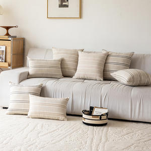 Fundas de Almohada Modernas a Rayas, Cuadradas, 45x45cm, Transpirables, Mezcla de Algodón y Poliéster, para Sala de Estar, Sofá, Multicolores - Product Image 5