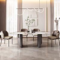 Ensemble table et chaises de salle à manger moderne à 8 places Mobilier de salle à manger Table à poser en marbre blanc
