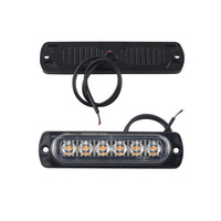 Barra de luz de advertencia estroboscópica LED de 12V y 24V, lámpara de baliza intermitente de rejilla de aluminio azul, luces laterales ámbar para camiones y coches, novedad