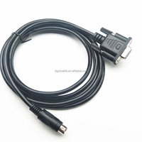 D-Sub 9-poliger Konverter von DB 9-Buchse zu Mini Din, 8-poliger Stecker, S232, Programmier kabel für SPS 3M Schwarz