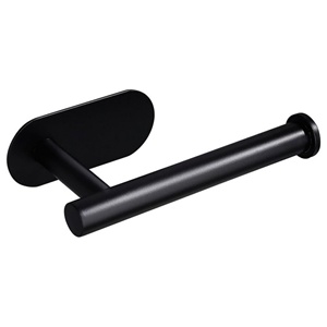 Self Adhesive Punch-Free Wall Mount Toilet Paper Holder for Bathroom SUS 304 Matte Black - Product Image 1
