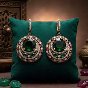 Authentic <b>Silver</b> Earring Emerald Stone Earring Turkish Wholesale 925 Sterling <b>Silver</b> Jewelry - Product Image 3