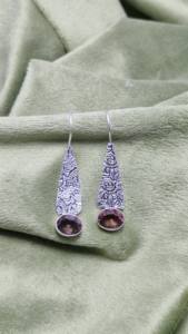 Pendientes Elegantes y Étnicos Hechos a Mano en Plata de Ley 925 con Piedra Preciosa de Ametrina, Joyería Curativa, Regalo Hecho a Mano para Ella - Product Image 5