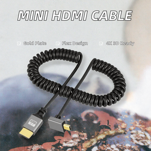 Câble <span class=keywords><strong>Mini</strong></span> 1,5 m pour caméra, plaqué or, gaine en PVC, conception à ressort, <span class=keywords><strong>4K</strong></span> 3D, mâle vers mâle - Product Image 2