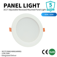 Plafonnier LED Rond Encastrable 12W 18W 3CCT Température de Couleur Sélectionnable Certifié CE RoHS Usine