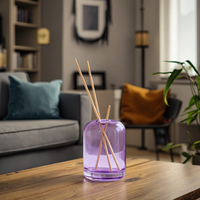 Diffuseur de parfum en verre transparent, diffuseur d'arômes rond élégant pour la décoration de la maison