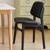 Chaise de salle à manger nordique en bois massif, finition noyer, sans accoudoirs, avec dossier intégré, pour salle à manger et salon