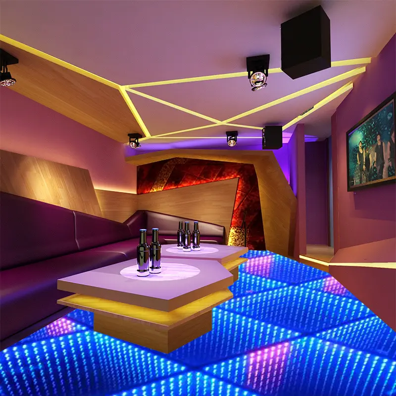 Vorlane गर्म बिक्री RGBW डांस फ्लोर एलईडी प्रकाश डिस्को डांस फ्लोर एलईडी दर्पण नृत्य मंजिल के लिए चुंबकीय क्लब