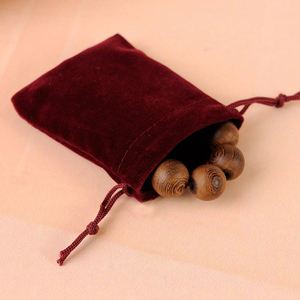 Sac cadeau en velours avec cordon de serrage, 8*10cm (3.1*3.9 pouces), vente en gros, pochette cadeau blanche bon marché - Product Image 2