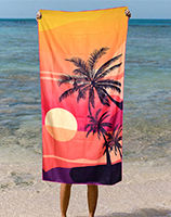 Serviette de <span class=keywords><strong>plage</strong></span> réversible à carreaux ananas, noix de coco et coucher de soleil - Product Image 4