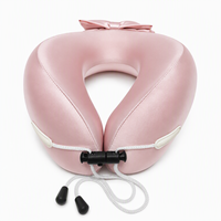 Oreiller de voyage ergonomique en mousse à mémoire de forme en U, pliable et portable, avec masque de sommeil et sangle réglable pour voiture et avion
