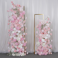 Décor floral rose et blanc en soie fait main 5D pour arche de mariage, fond de scène, panneau KT, chemin de table et canapé, accessoires d'événement