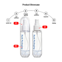Bouteille pulvérisateur de nettoyage commercial, ultra-transparente, 100 ml, en PET, sans plomb ni mercure, flacons d'emballage cosmétique sécurisés