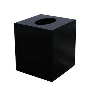 Caja de pañuelos cuadrada de lujo para Hotel, cubierta de resina decorativa, color negro, gran oferta - Product Image 2