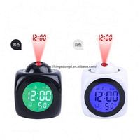 Horloge de projection vocale LCD horloge de chambre créative multifonctionnelle