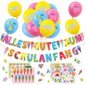 새로운 독일어 버전의 오프닝 시즌 파티 장식 독일 오프닝 세레머니 백 스쿨 시즌 풍선 플래그 스티커