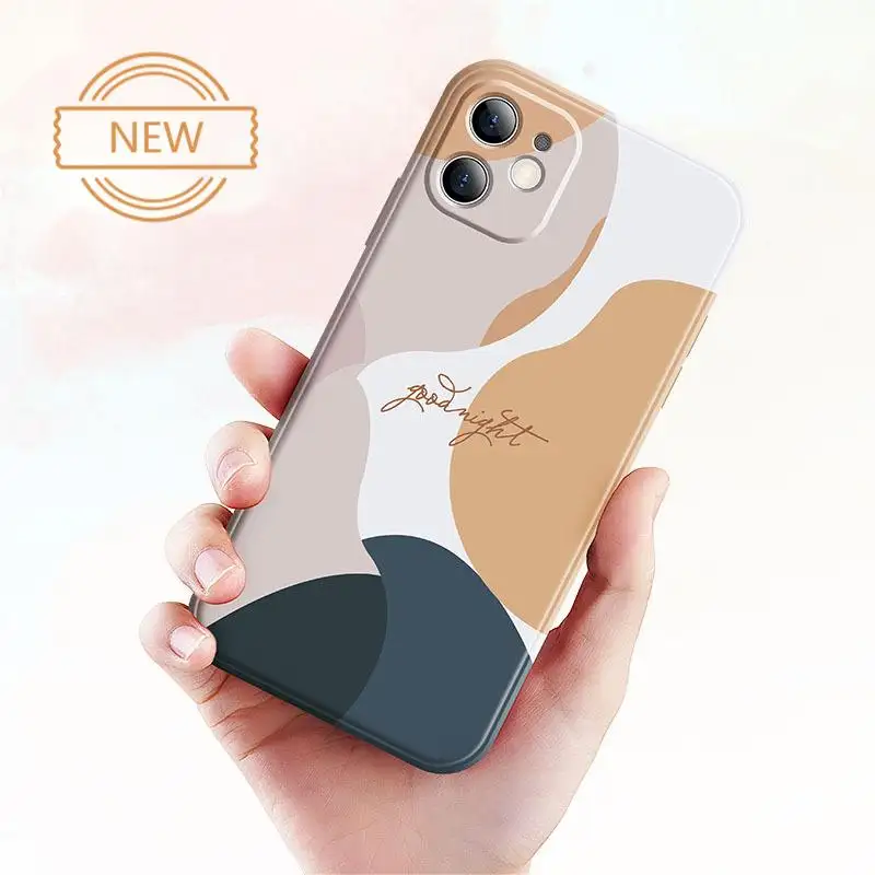 Soft Silicone Cover For Iphone 12 Pro Morandi Color Fashionable Luxury For Iphone 11/12/13 Pro Max