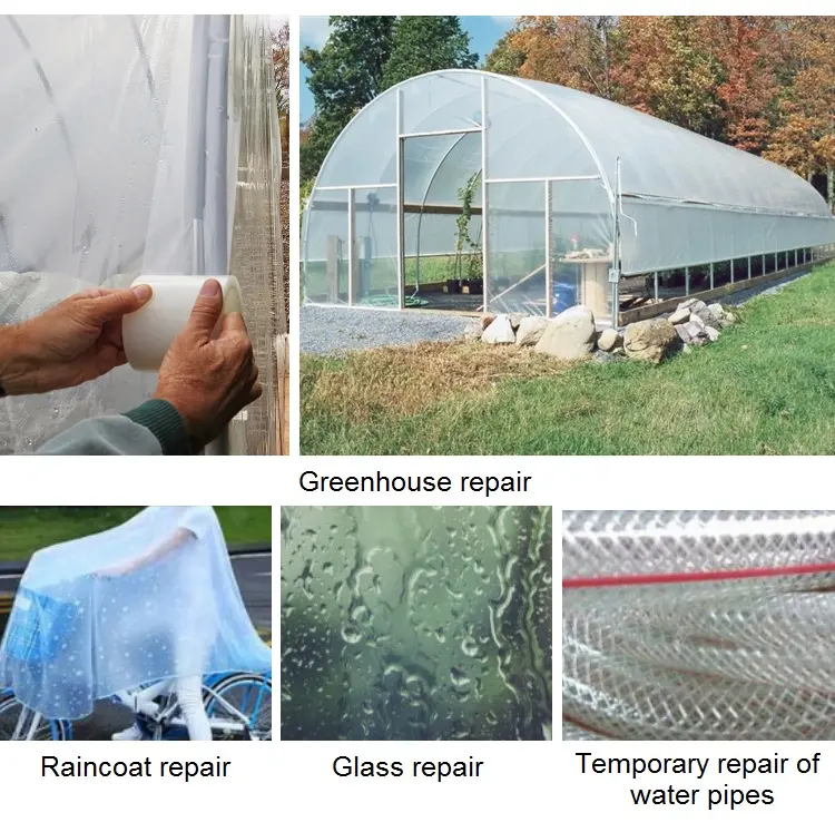 Rivestimenti per sigillatura nastro per finestre nastro adesivo per finestre resistente UV pellicola per serra in polietilene trasparente