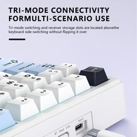 Teclado Mecánico Inalámbrico AULA F75 MAX 75% ANSI con Retroiluminación RGB, Pantalla TFT y Perilla, Conexión por Cable/2.4G para Juegos Electrónicos
