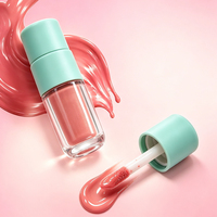 Flacon de brillant à lèvres en PETG transparent à paroi épaisse de 6,8 ml avec bouchon à vis et impression sérigraphique pour l'emballage de maquillage liquide (rouge à lèvres, blush)