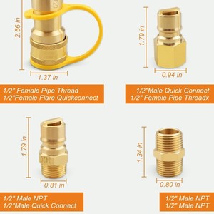 Brass Propane Quick Connect Fitting 1/2 In Male Thread For Camping <b>Stove</b> Gas Hose Connector - Product Image 4