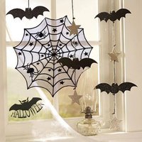 Halloween Fournisseur 40 Pouces Couverture De Table Ronde Nappes D'impression De Toile D'araignée De Dentelle Noire pour La Maison & Hôtel Dining Parties 102 cm