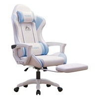 Chaise de gaming e-sport en cuir PU, confortable, ergonomique, avec dossier inclinable et réglable en hauteur, pour bureau et ordinateur, intégrée