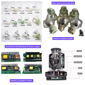 2R Beam Light Ballast 132W R2 Lampu Beam dengan Lampu Sorot Bergerak Lampu Panggung Power Supply YO-DN MSD 2R Lampu Beam
