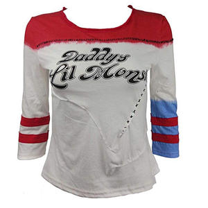 Camiseta de Cosplay de Harley Quinn de Escuadrón <span class=keywords><strong>Suicida</strong></span> para Adultos, Disfraz con Bordado, Material EVA, para Halloween, TV y Cine, para Mujer - Product Image 4
