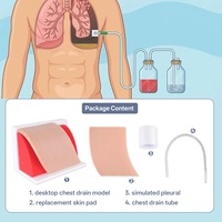 Modèle avancé d'entraînement au drainage thoracique et simulateur de thoracocentèse avec coussinet cutané remplaçable à 3 couches pour la science médicale