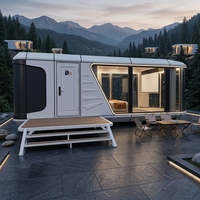 Capsule spatiale futuriste insonorisée et isolée thermiquement de 20/40 pieds, avec équipements intérieurs complets, bâtiment modulaire préfabriqué