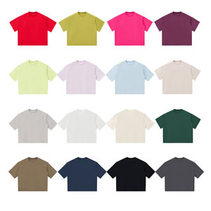 T-shirt uni à épaules tombantes de haute qualité avec logo personnalisé, 100% coton, impression en gros, broderie pour hommes - Product Image 4