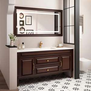 Mobile bagno a colonna con armadietto, specchio smart, lavabo e <span class=keywords><strong>dimensioni</strong></span> personalizzabili, ideale per ville. - Product Image 1