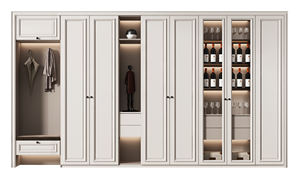 Armoire latérale classique en bois massif respectueuse de l'environnement pour salon et salle à manger, armoire à vin, buffet - Product Image 4