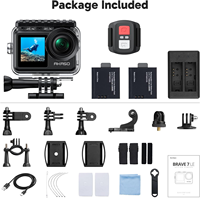 AKASO Brave 7 LE 4K60 Ultra HD 20MP Caméra d'action 131ft Sous-marine Zoom 2.0 Écran tactile WiFi Télécommande Casque Accessoires