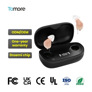 Audífonos Inteligentes CIC Invisibles para la Sordera, Digitales Recargables, Mini Audífonos Intraauriculares Invisibles para Personas Mayores - Product Image 1