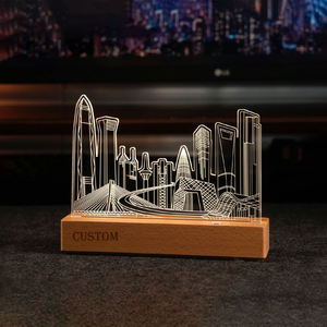 Promotion Gifts Home Solid Wood Base <b>Table</b> Lamp <b>Decor</b> Event <b>Top</b> <b>Decorative</b> Items Transparent Light up - Product Image 4