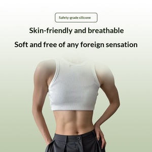 <span class=keywords><strong>Han</strong></span> <span class=keywords><strong>Ge</strong></span> Simulierter, spurloser Bauchmuskel-Unterwäsche-Requisit aus Silikon für realistischen Six-Pack-Effekt, knielang, ohne Kragen, für Film & TV - Product Image 4