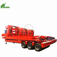 Trailer Semi Low Bed Tri-axle untuk Transportasi Berat, Khusus untuk Baling-baling Turbin Angin, Laris Terjual