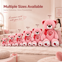 Peluche personnalisée Ours en peluche multi-cœurs avec coussinet d'amour pour cadeau de Saint-Valentin et fournitures pour fleuristes