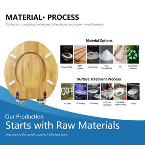 Asiento de Inodoro de Bambú Natural, Ecológico, Ovalado, con Cubierta y Bisagras Metálicas para Proyectos de Renovación de Baños en el Hogar - Product Image 3